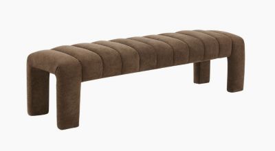CASSIA BROWN BOUCLE BENCH