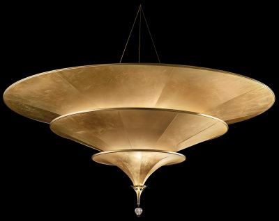 ICARO 3 TIERS GLASS FIBRE GOLD LAMP