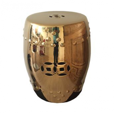 GOLD CERAMIC STOOL / SIDE TABLE