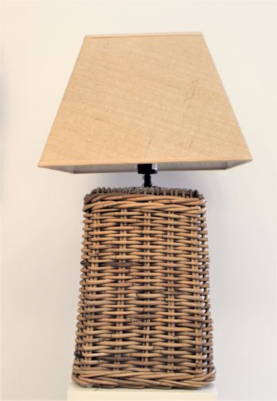 KARAWANG RATTAN LAMP WITH NATURAL JUTE LAMPSHADE